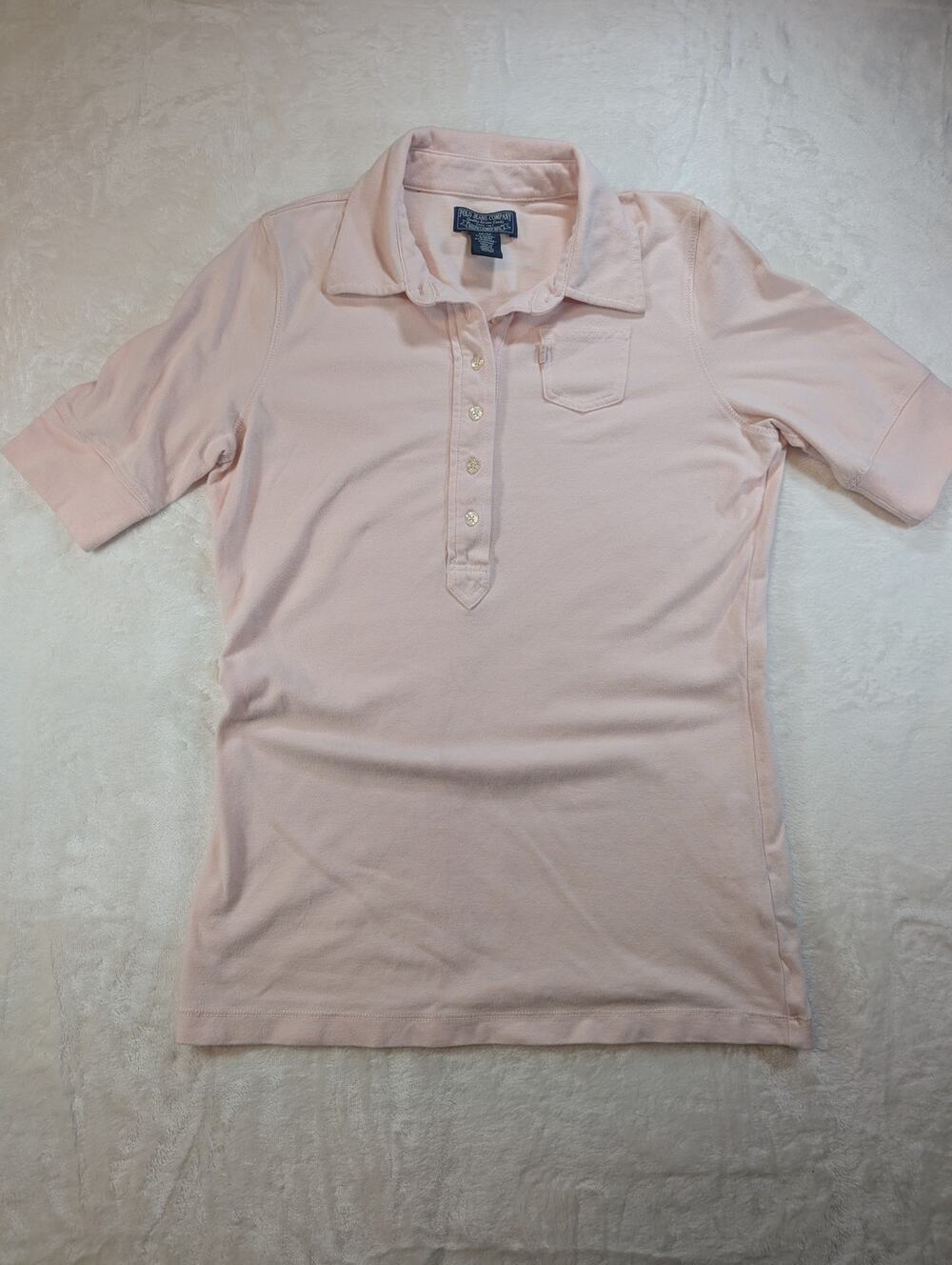 Polo Jeans Ralph Lauren Pink Polo Shirt Womens Medium Stretch Short Sleeve